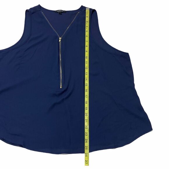 AMBIANCE Sleeveless Quarter Zip Blue Blouse 2XL - Picture 8 of 11